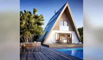 (Auto Translate!) 2 -storey wooden cottage for sale in New Pantian, 3 kilometers from Kiketi, 1 kilometer from Bethany Monastery. Current construction (completion term September 10, 2025). Construction is carried out in accordance with all international standards - based on foundation structures, seismic sustainability and complete wall (energy efficiency) constructions. The house is covered with finished repairs (without furniture and equipment), water, power, sewerage, perimeter fence, central gate, terrace 27 sq/m, parking space.
